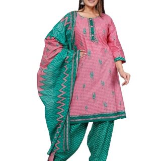 Women's Cotton Printed Stitched Patiyala Salwar Suit Set for Women with Dupatta