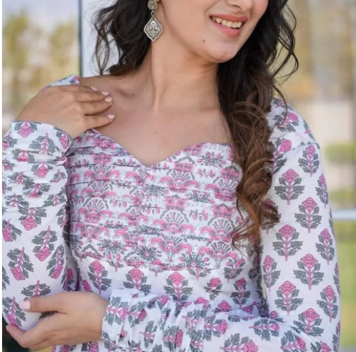 Floral Print Kurta with Pant and Dupatta - Image 3