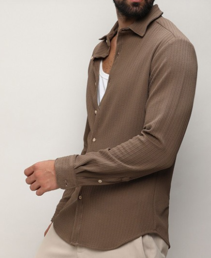 Classic Self Design Spread Collar Casual Shirt - Image 2