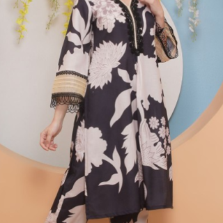 Floral Printed V-Neck A-Line Kurta with Palazzos