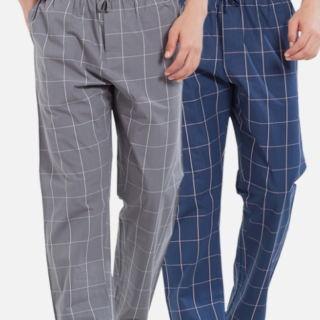 Men Super Combed Cotton Pack of 2 Checkmate Lounge Pants