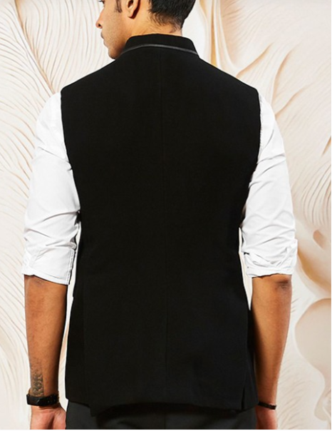 Woven Design Nehru Jacket - Image 3