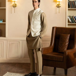 Embroidered Cotton Waistcoat - Regular Fit