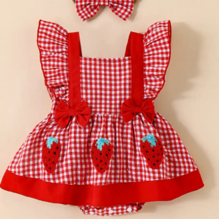 Sweet Berry Checkered Onesie
