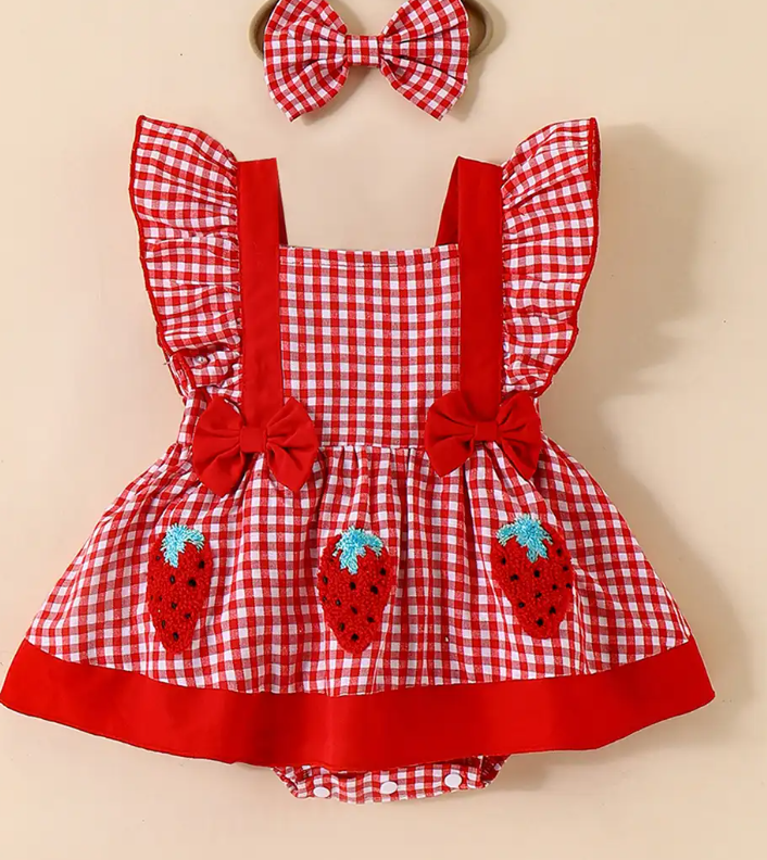Sweet Berry Checkered Onesie
