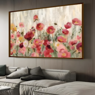 Pink & Green Floral and Botanical Wooden Wall Art