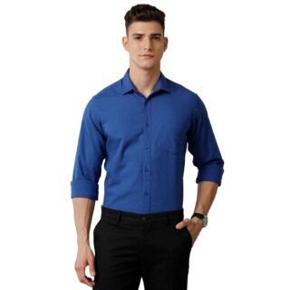 Blue Solid  Full Sleeve Sleeve Casual Shirt