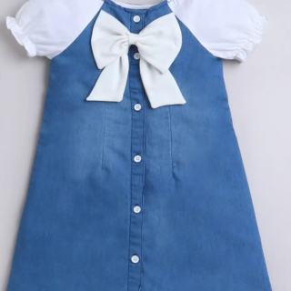 Sailor Bow Denim Dress