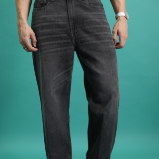 Men Loose Baggy Fit Light Fade Cotton Jeans