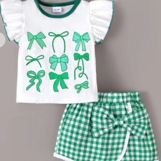 2-Pc Little Bow Peep Blouse & Shorts