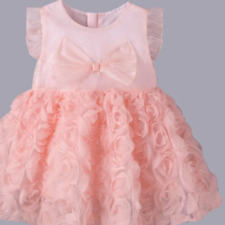 3D Rose Applique Casual Dress