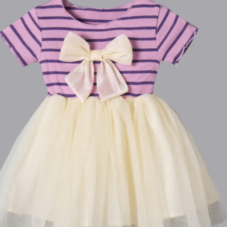 Bow Applique Casual Dress