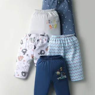 Jersey Knit Full Length Printed Lounge Pant Pack Of 5 - Multicolour