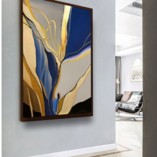 Brown & Blue Abstract Painting Wall Art