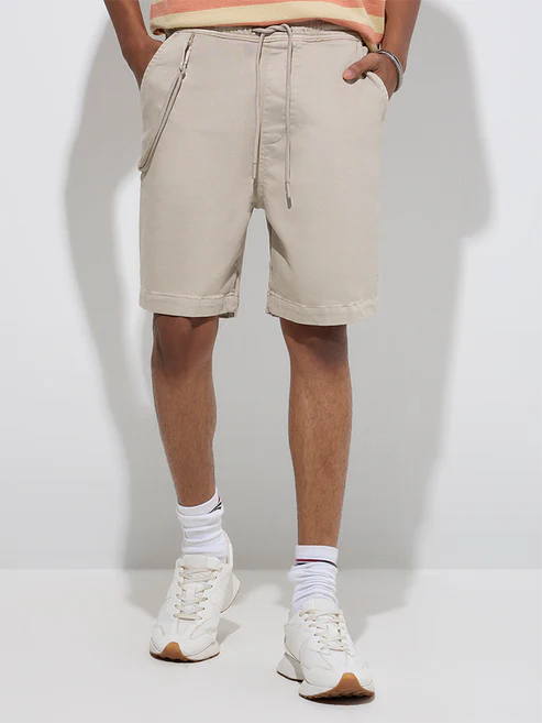 Relaxed-Fit Mid-Rise Cotton-Blend Shorts - Image 3