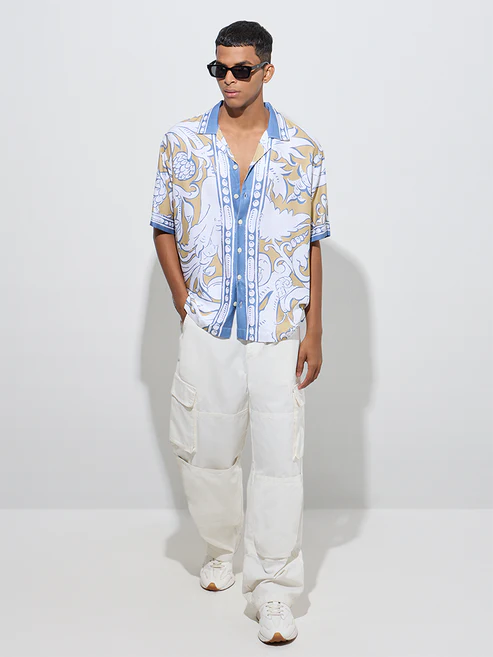 Multicolour Printed Relaxed-Fit Shirt - Image 2