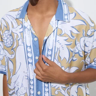 Multicolour Printed Relaxed-Fit Shirt