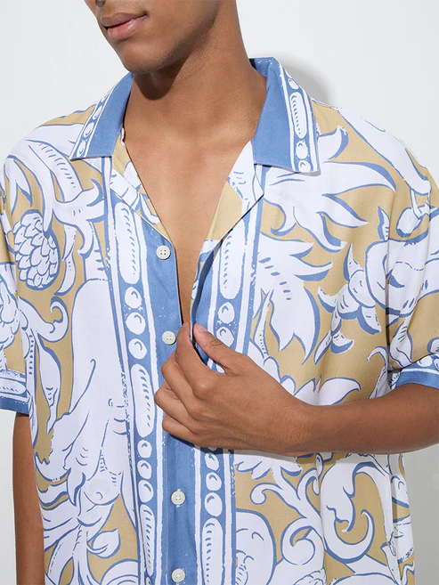 Multicolour Printed Relaxed-Fit Shirt