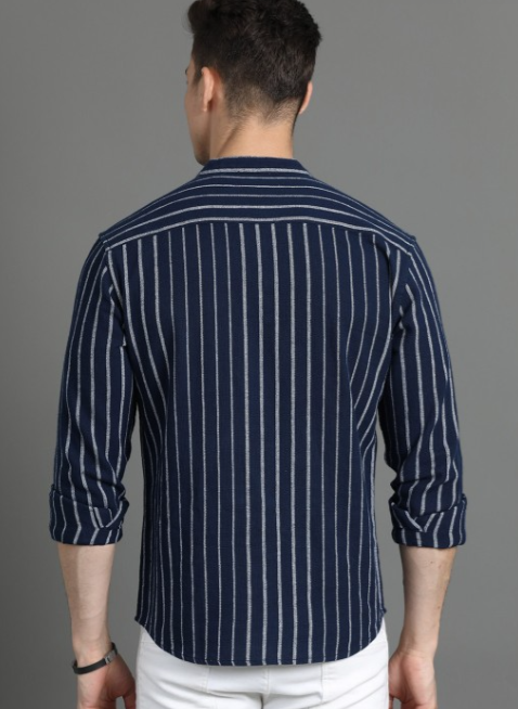 Collar Printed Flared Sleeves Thread Work Cotton Short Kurta - Image 3