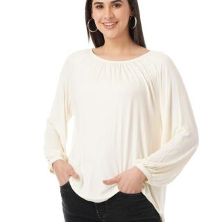 Women's Oversized Top with Flare Sleeves & Boat Neck | Tops for Women | Tops for Women Western