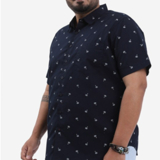 Plus Size Printed Cotton Shirt