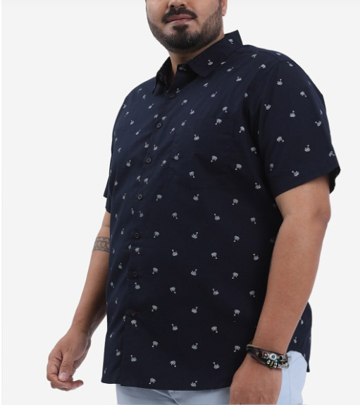 Plus Size Printed Cotton Shirt