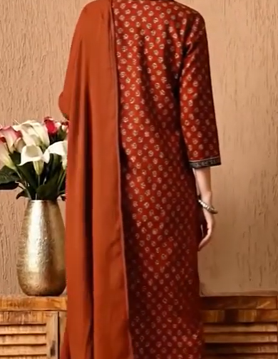 Women Floral Printed Regular Pure Cotton Kurta with Trousers & With Dupatta - Image 2