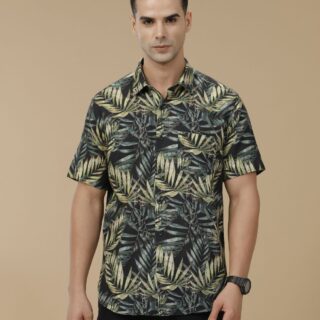 Green Printed Full Sleeve Casual Shirt