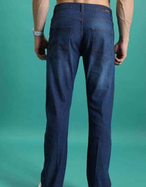 Men Straight Fit Mid-Rise Light Fade Stretchable Jeans - Image 3