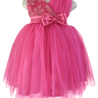 Deep Pink V Neck Dress