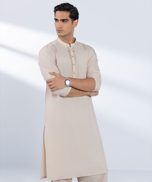 Embroidered Viscose Blended Suit - Regular Fit - Image 2