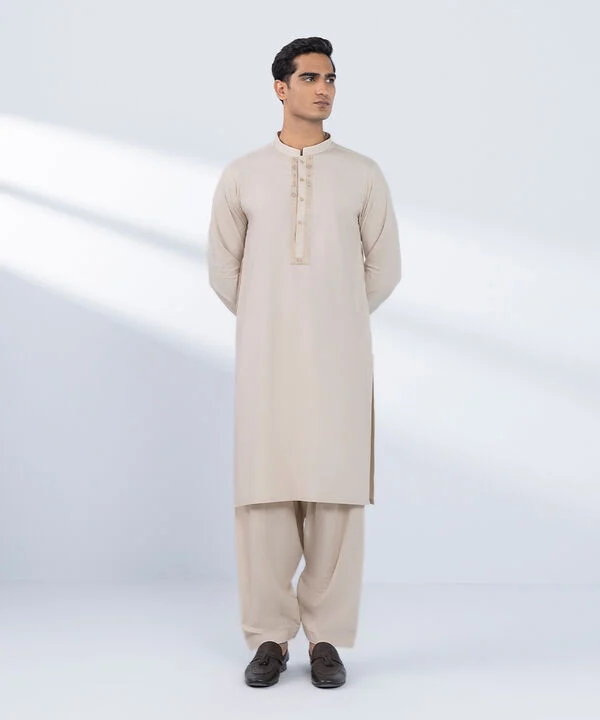 Embroidered Viscose Blended Suit - Regular Fit - Image 3