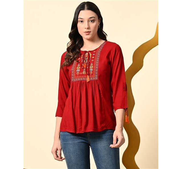 Women Embroidered Regular Fit Top - Image 2