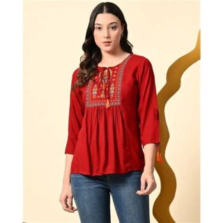 Women Embroidered Regular Fit Top
