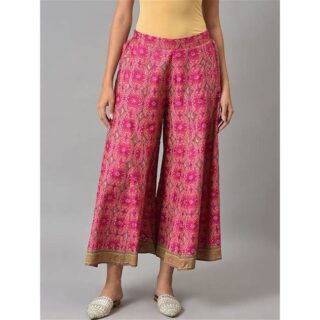 Women Berry Pink Floral Printed Maxi Skirts
