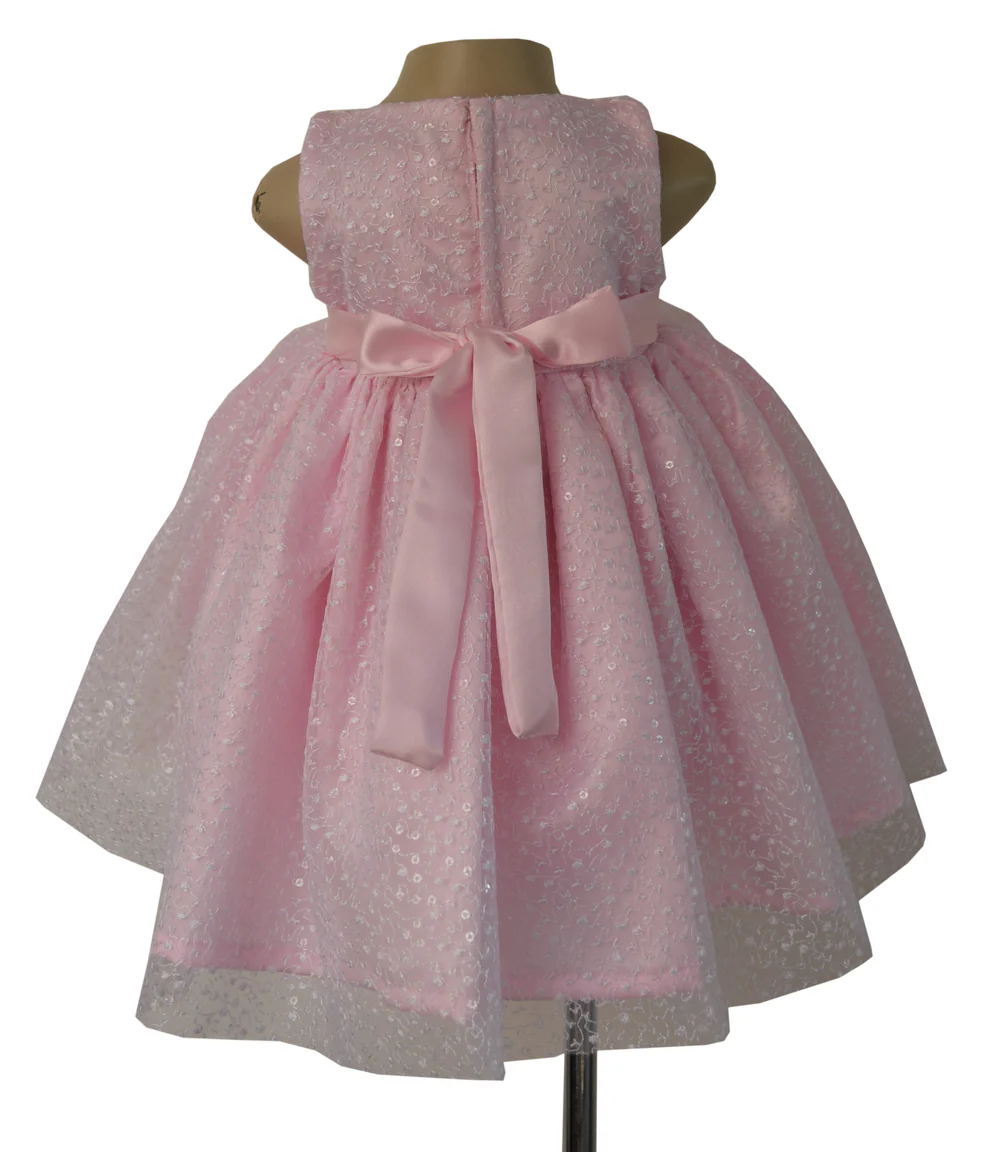 Pink & White Embroidered Dress