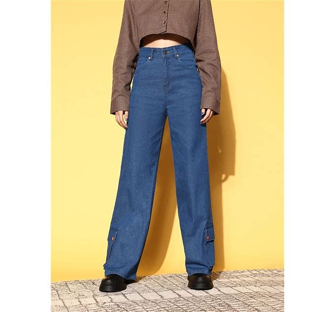 Women Blue High-Rise Straight Fit Stretchable Jeans - Image 2