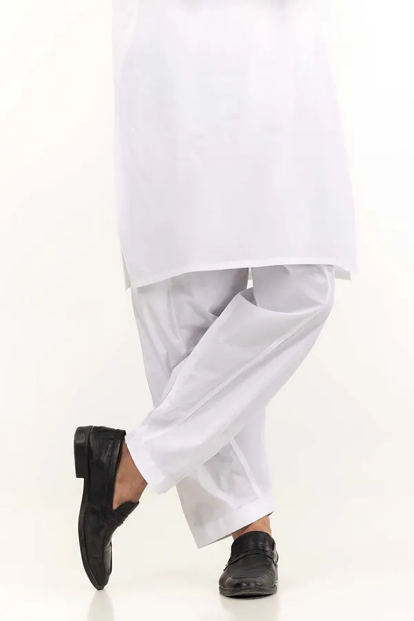 White Basic Men Shalwar - Image 2